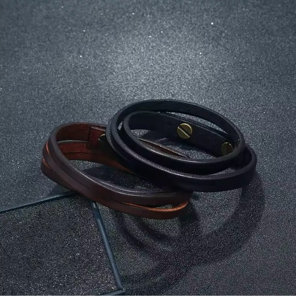 Mans Leather Wrap Bracelet 8” - Picture 4 of 7